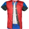 CAMISETA REGRESO AL FUTURO: TORSO MARTY MCFLY (TALLA M) [CAJA IMITACION VHS]