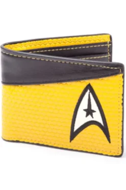 CARTERA: ESTILO BILLETERA CON LOGOTIPO COMANDANCIA STAR TREK (COLOR AMARILLO Y NEGRO)