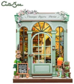 CUTEBEE MAQUETA MODEL KIT MINIATURE: HOUSE CHAMPS-ELYSEES FLORIST (BOOK-NOOK PARA CONSTRUIR) 18 X 16 CM [CAJA]