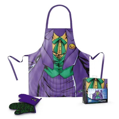 DC COMICS: DELANTAL DE COCINA (Y MANOPLA) JOKER (ADULTO)