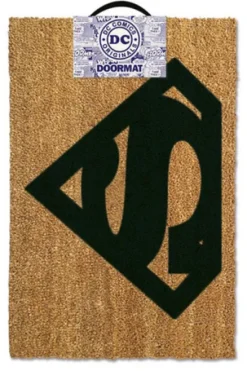 FELPUDO SUPERMAN: SIMBOLO DE SUPERMAN (FELPUDO DE FIBRA) 40X60 CMS
