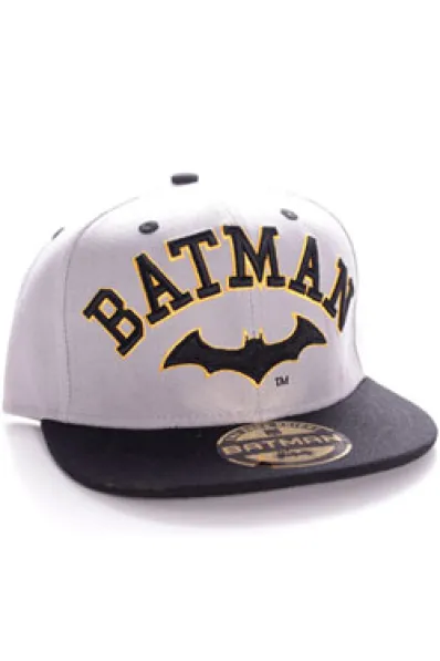 GORRA DE BEISBOL DC: BATMAN LOGO ANTIGUO CON TEXTO (COLOR GRIS)