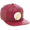 GORRA DE BEISBOL DC: FLASH LOGO (COLOR ROJO IMITACION CUERO)