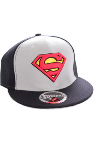 GORRA DE BEISBOL DC: SUPERMAN LOGO (COLOR NEGRO Y GRIS)