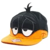 GORRA DE BEISBOL LOONEY TONES: ROSTRO DEL PATO LUCAS (COLOR NEGRO Y NARANJA)