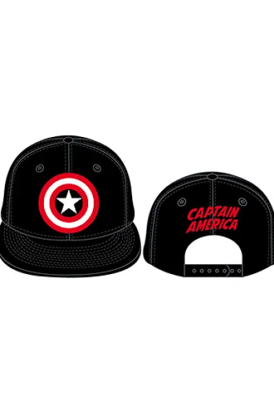 GORRA DE BEISBOL MARVEL: CAPITAN AMERICA ESCUDO CIRCULAR (COLOR NEGRO)