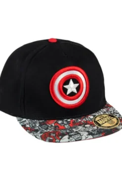 GORRA DE BEISBOL MARVEL: ESCUDO DEL CAPITAN AMERICA (COLOR NEGRO)