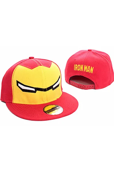 GORRA DE BEISBOL MARVEL: IRON MAN MASCARA (COLOR ROJO Y AMARILLO)