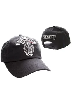 GORRA DE BEISBOL SONS OF ANARCHY: LOGO HIJOS DE LA ANARQUIA (COLOR NEGRO)