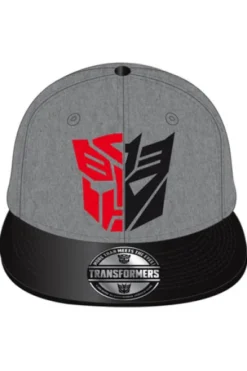 GORRA DE BEISBOL TRANSFORMERS: LOGO AUTOBOTS Y DECEPTICONS (COLOR GRIS)