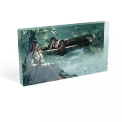 GRANDMASTER OF DEMONIC CULTIVATION: BLOQUE ACRILICO CON PURPURINA WEI WUXIAN & LAN WANGJI LOTUS POND 17 X 10 CM