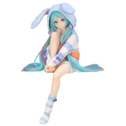 HATSUNE MIKU: ESTATUA HATSUNE MIKU RABBIT EAR HOOD PAJAMA BLUE COLOR (NOODLE STOPPER) 14 CM PVC [CAJA]