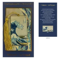 HOKUSAI: LA GRAN OLA MARCAPAGINAS DE METAL CON TARJETA IMPRESA (14CM X 7,5CM)