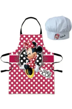 MINNIE MOUSE: DELANTAL INFANTIL Y GORRO LITTLE CHEF (3-8 AÑOS)