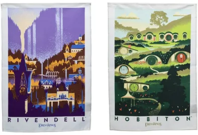 SEÑOR DE LOS ANILLOS, EL: JUEGO DE 2 PAÑOS DE COCINA RIVENDELL & HOBBITON 70 CM