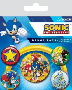 SONIC THE HEDGEHOG: PACK 5 CHAPAS SPEED TEAM
